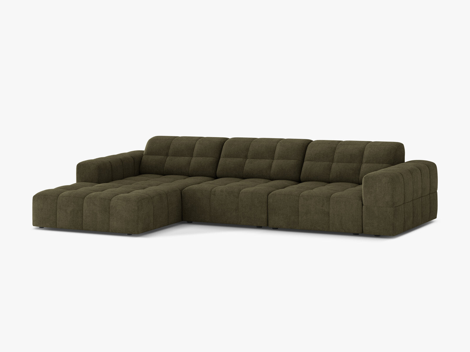 Micadoni Ecksofa Jennifer 4-Sitzer Chenille Eden Grün Links