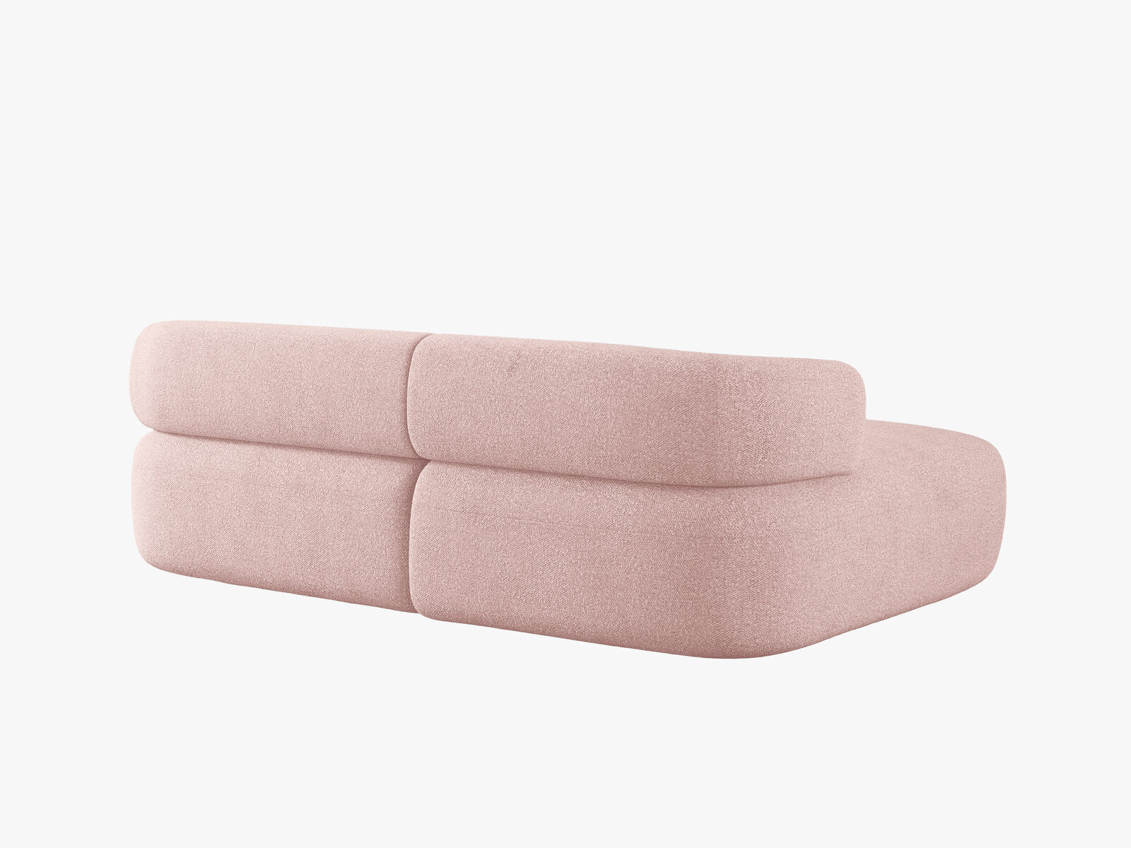 Micadoni 5-Sitzer Ecksofa Jenny Kleine Version Links Boucle Now or Never Puderrosa