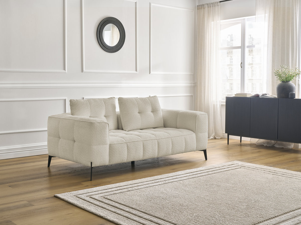 Bobochic Anis Sofa 2-Sitzer Bouclé-Stoff Beige