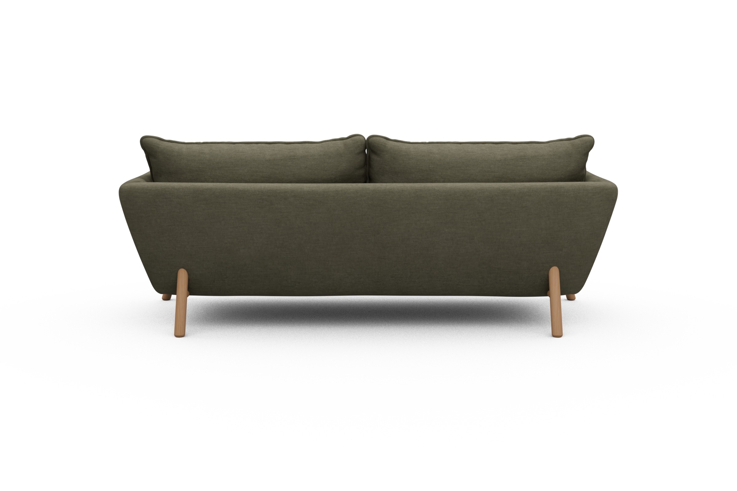 Sofa Emil PREMIUM 3-Sitzer Beinfarbe Eiche Natur Vivus-Dusty-Olive