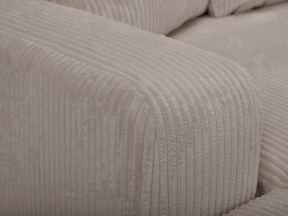 Bobochic Campi Ecksofa mit Schlaffunktion und Bettkasten Cordsamt Taupe Ecke rechts