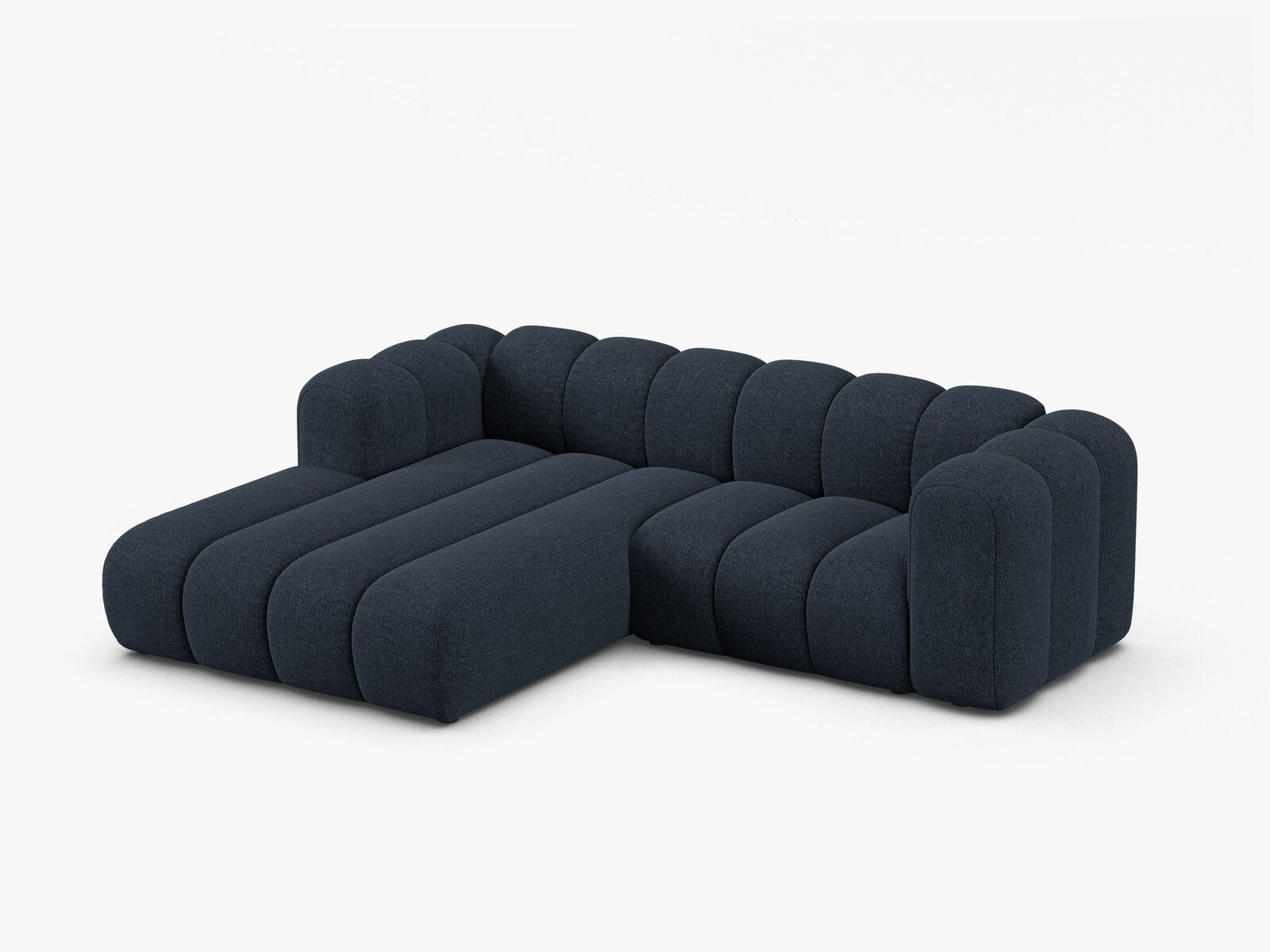 Micadoni Modulares Ecksofa Lupine 3-Sitzer Links Chenille Eden Marineblau
