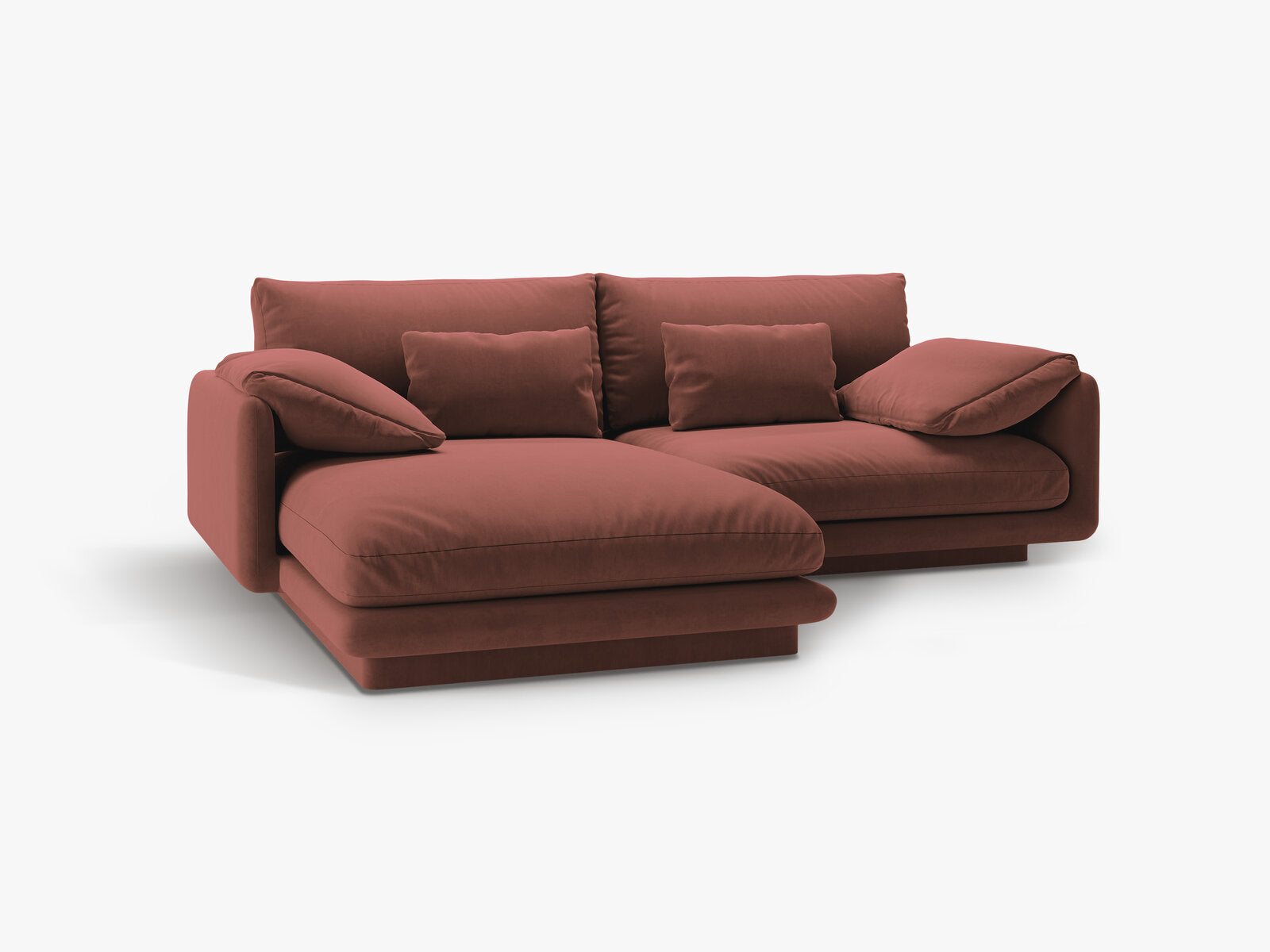 Micadoni Ecksofa Torino 3-Sitzer Links Samt Cuoio