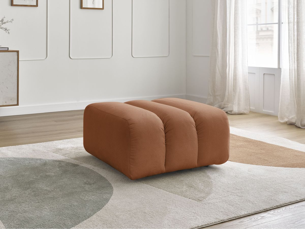 Bobochic Talia Pouf Melange-Stoff Orange