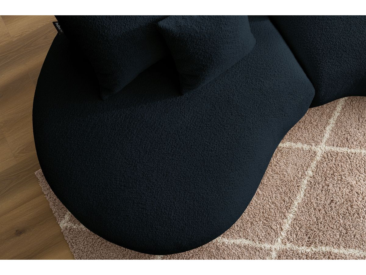 Bobochic Saint-germain Sofa 3-Sitzer Bouclé-Stoff Dunkelblau