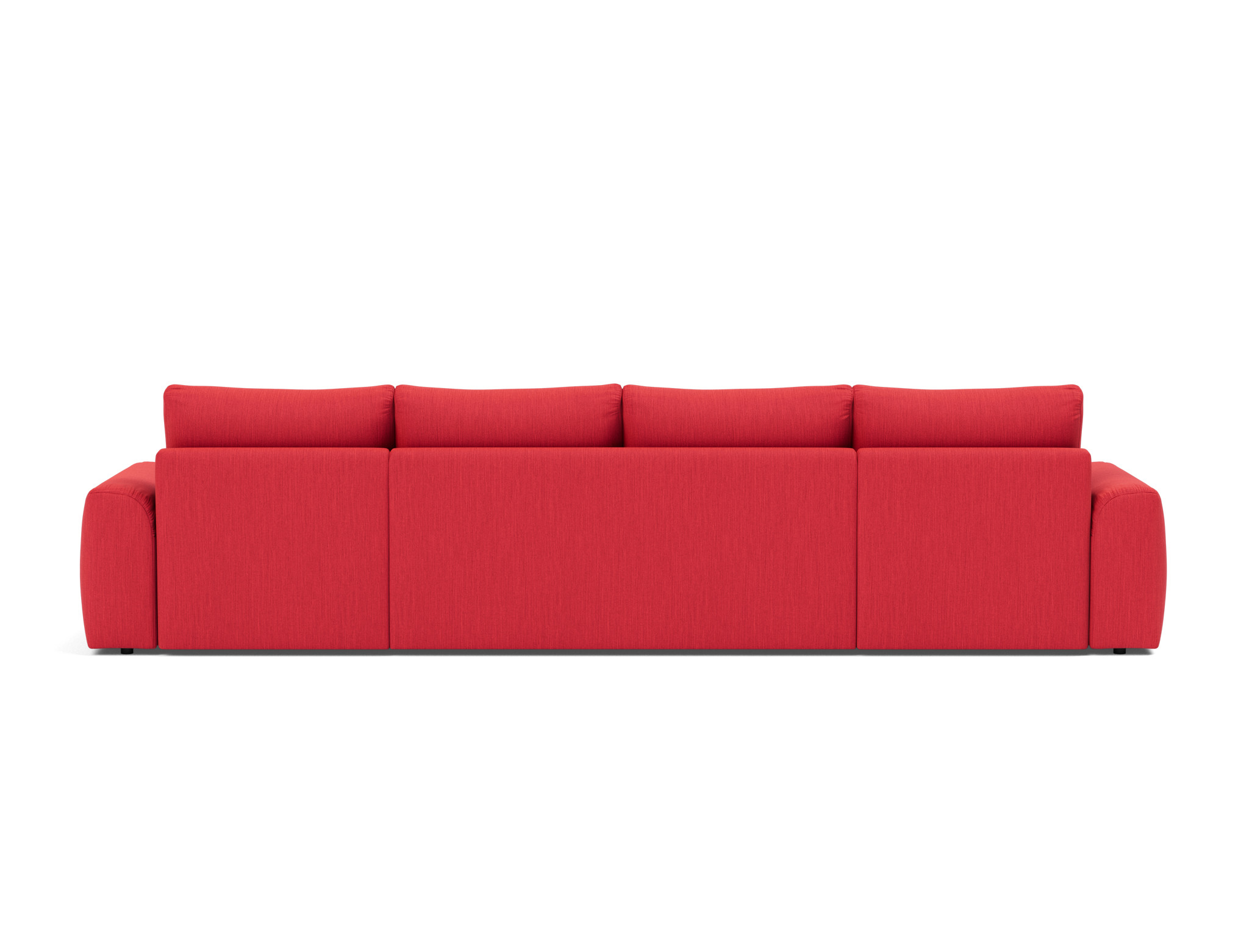 Schlafsofa Norum U-Form mit Chunky-Armlehnen Flachgewebe Elegance 511-Red