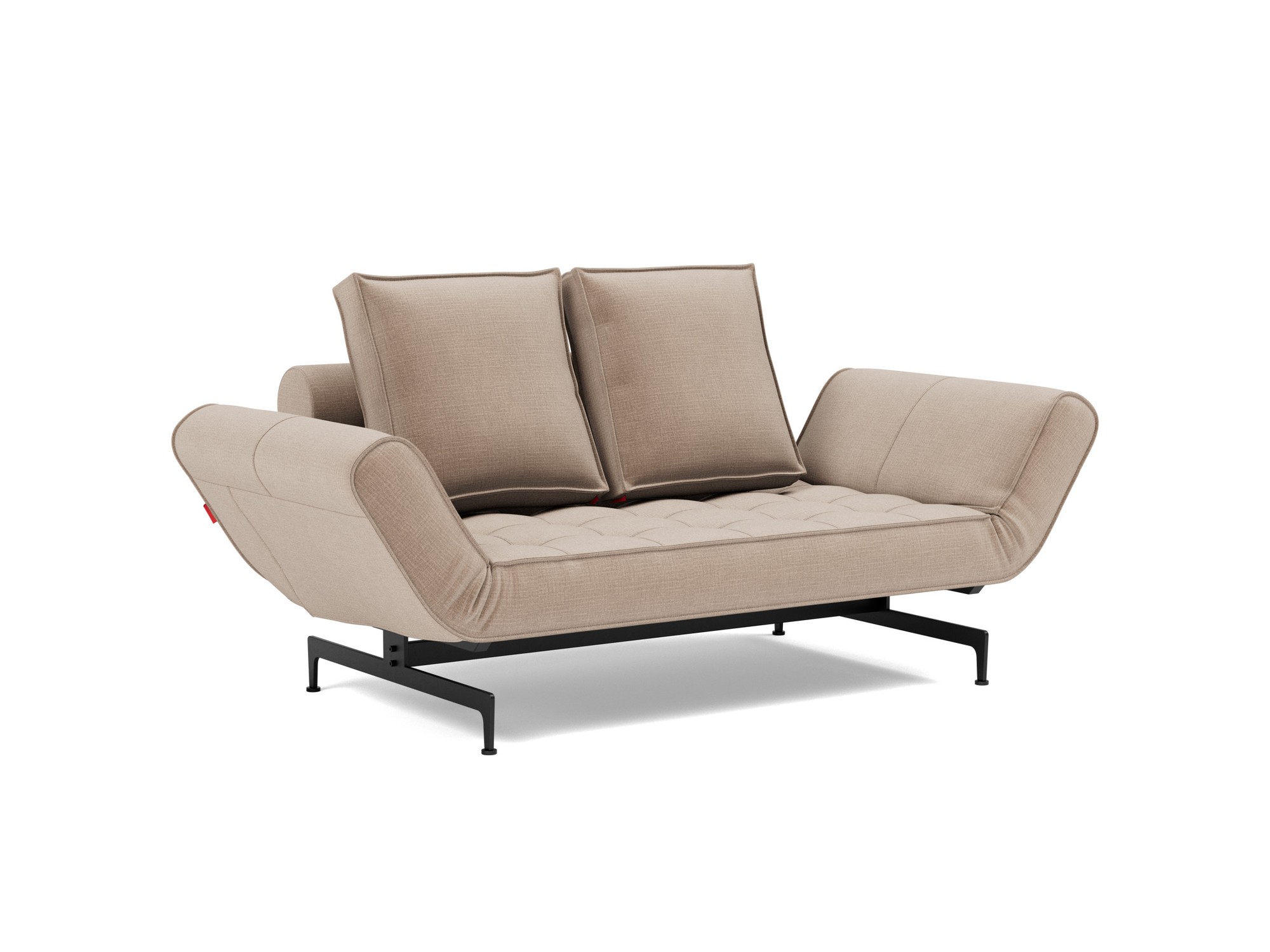 Tagesbett Ghia Chenille Esina 417-Mocha Beine Laser schwarz