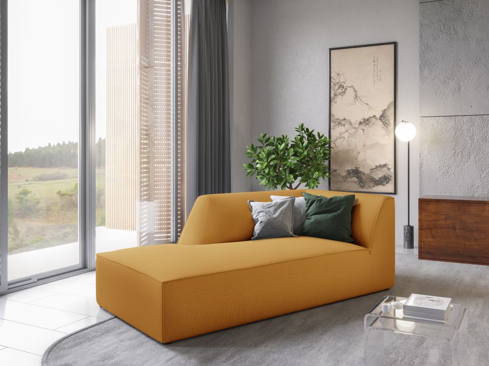 Cosmopolitan Design Chaiselongue Siena Strukturierter Stoff Ottawa Gelb Links