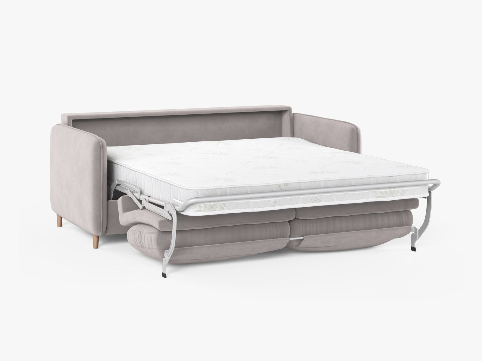 Micadoni Sofa mit Schlaffunktion Simo 3-Sitzer Samt Salvador Hellgrau