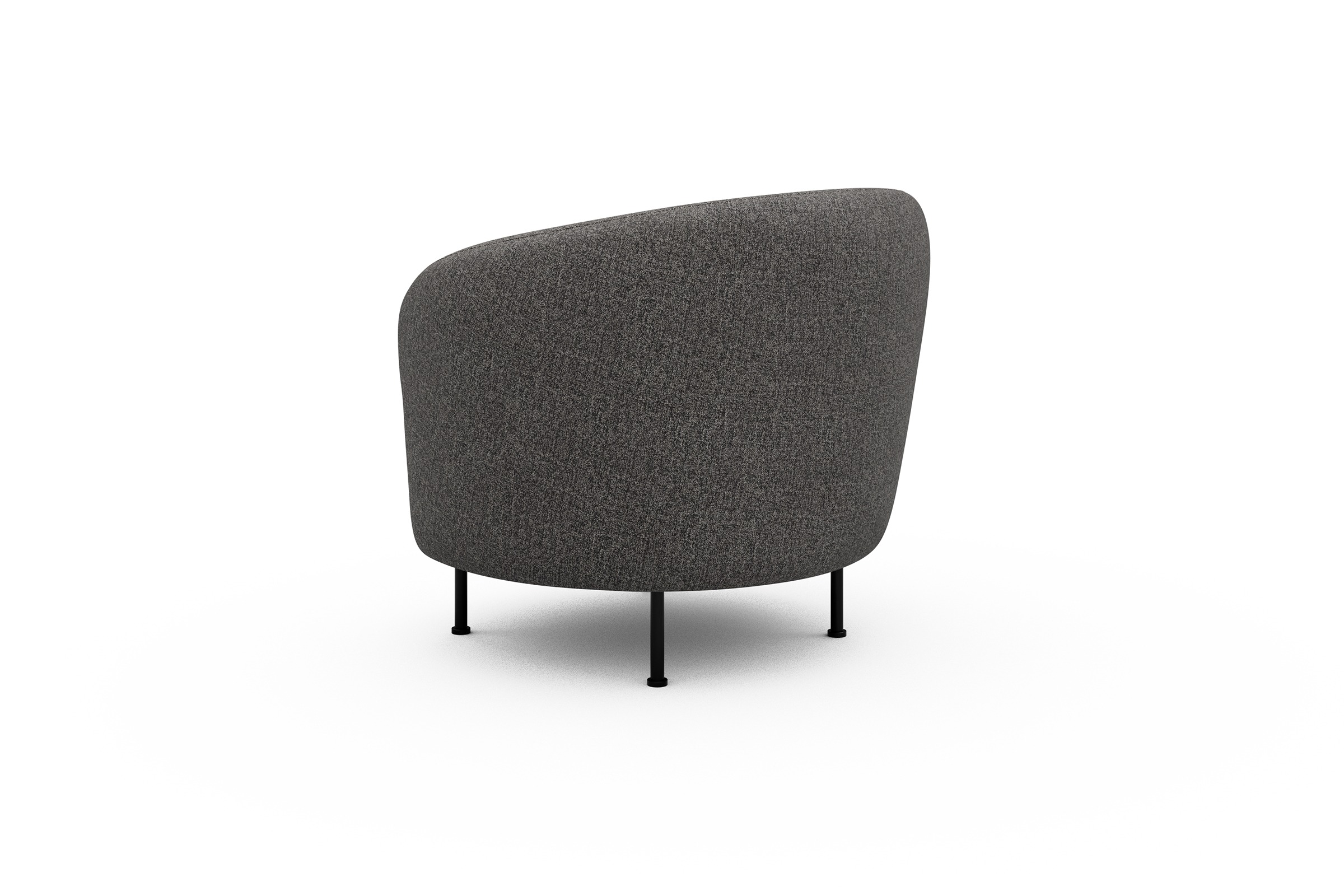Sessel Ronda Metallbeine Schwarz Carreno-Salt-and-Pepper