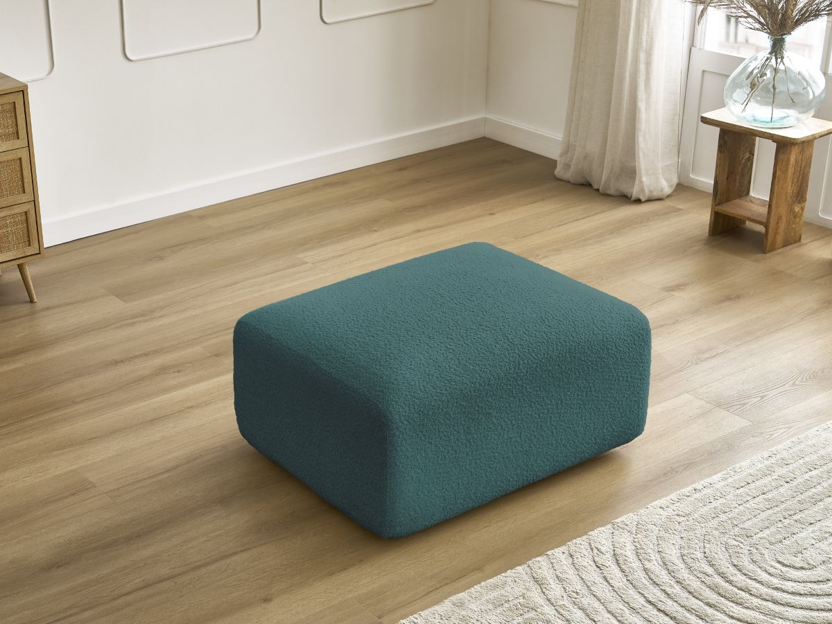 Bobochic Tina Pouf Bouclé-Stoff Hellblau
