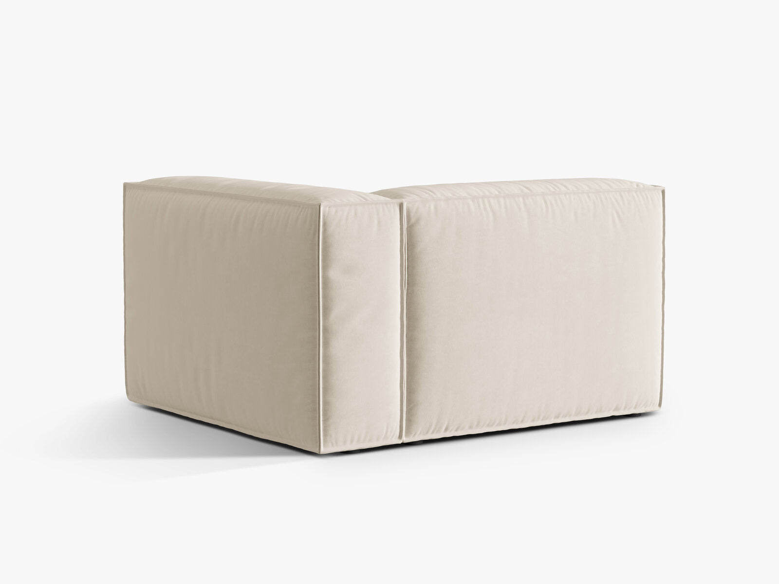 Micadoni Eckmodul Groß Nuria 1-Sitzer Samt Paris Beige Rechts