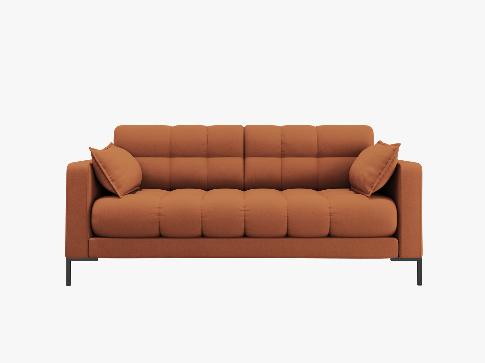 Micadoni Sofa Mamaia 2-Sitzer Strukturierter Stoff Neve Ziegel schwarze Beine