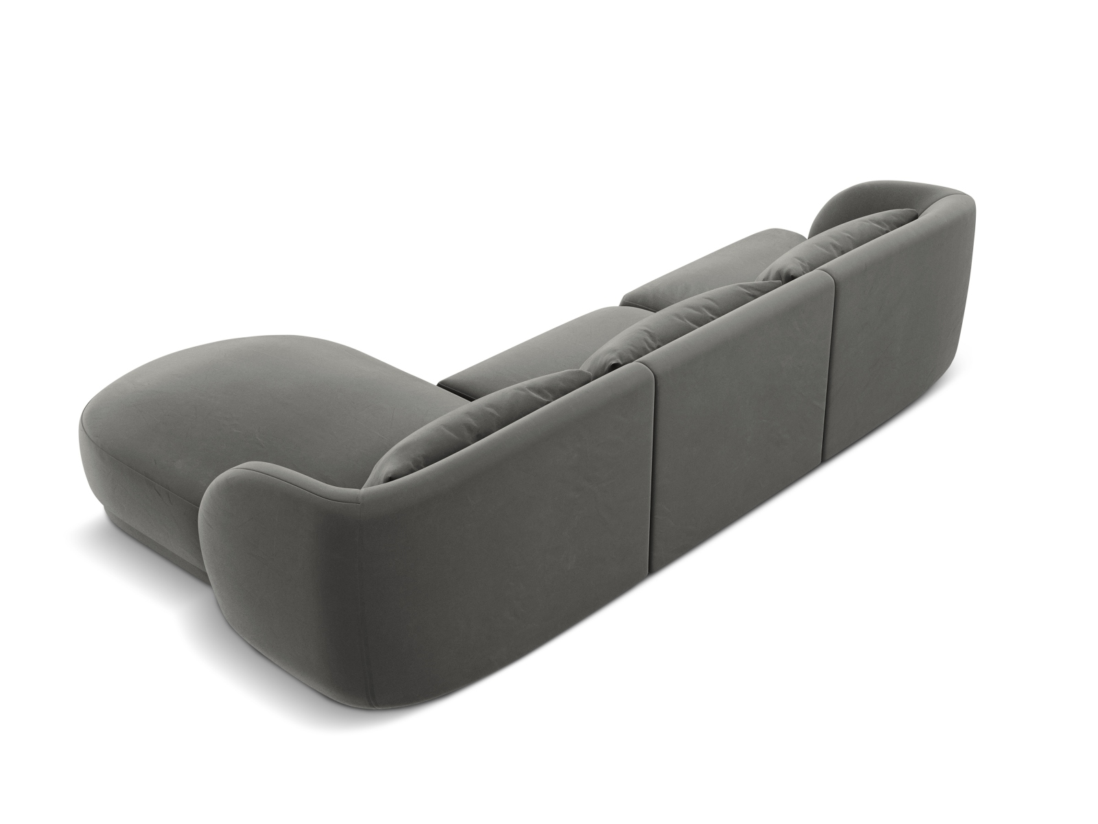 Cosmopolitan Design Ecksofa Tulum 4-Sitzer Samt Bluvel Hellgrau Rechts