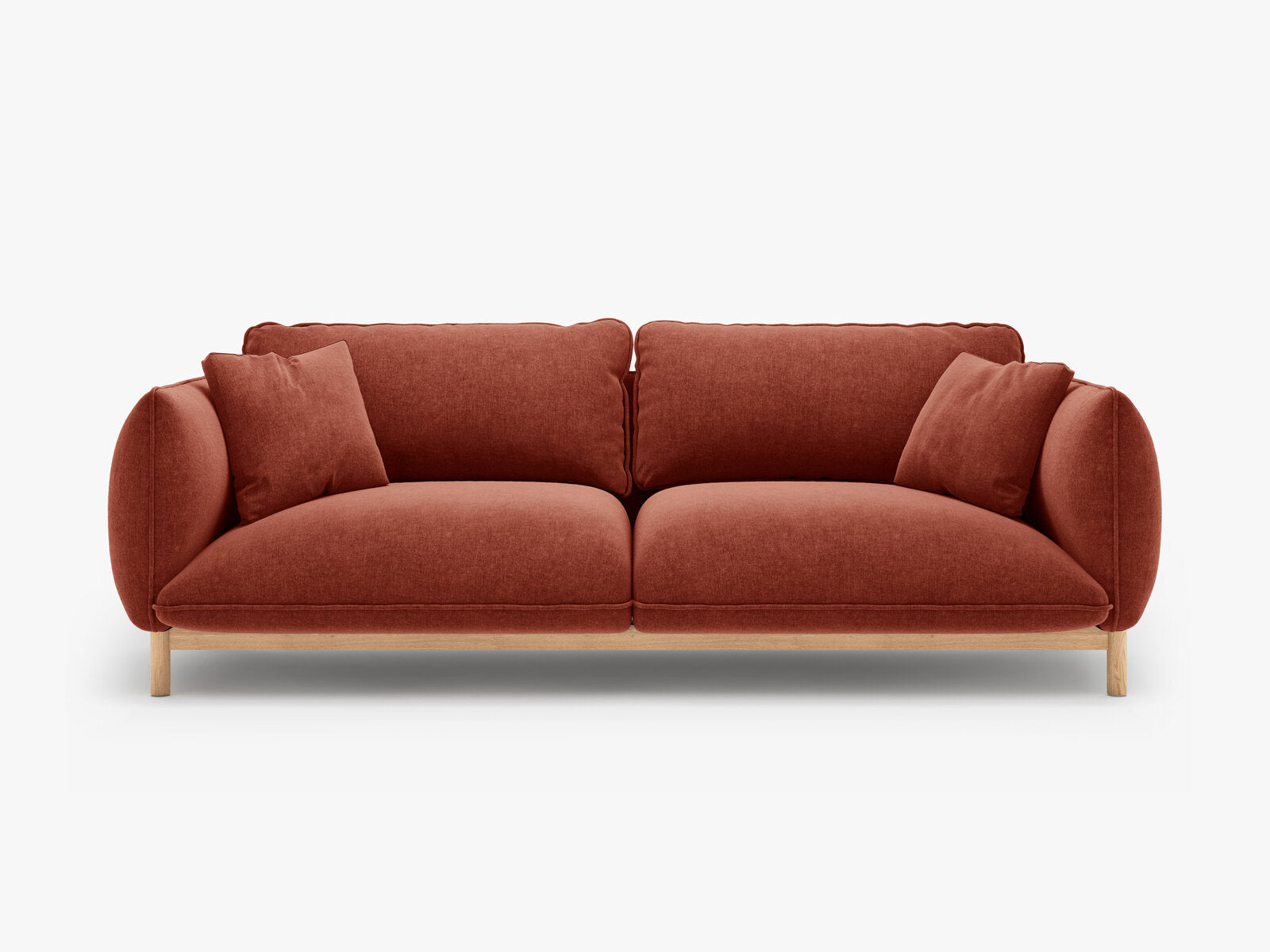 Micadoni Ada Sofa 3-Sitzer Strukturierter Stoff Wind Kastanienbraun