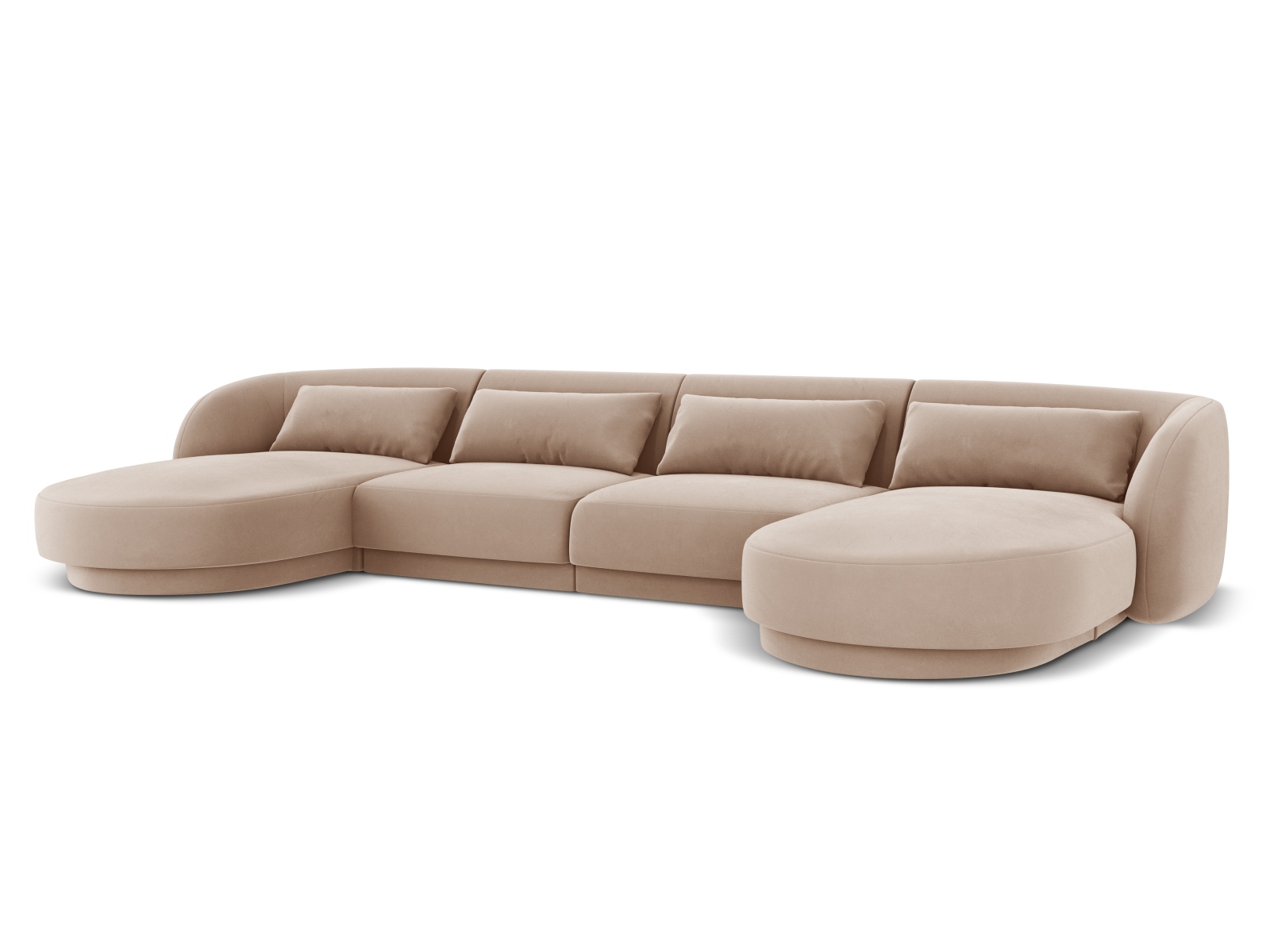Cosmopolitan Design Panoramasofa Tulum 5-Sitzer Samt Bluvel Beige