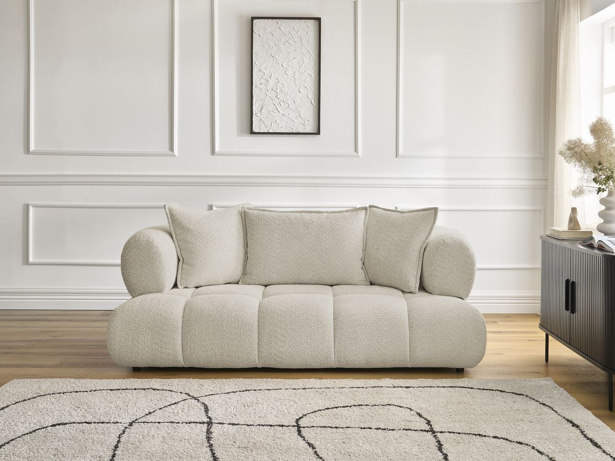 Bobochic Alya Sofa 2-Sitzer Bouclé-Stoff Beige