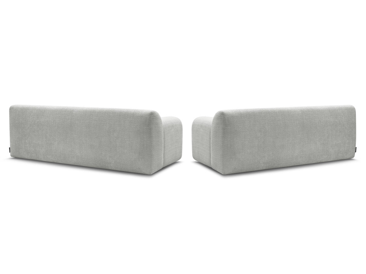 Bobochic Melisse Sofa 5-Sitzer Strukturstoff Hellgrau