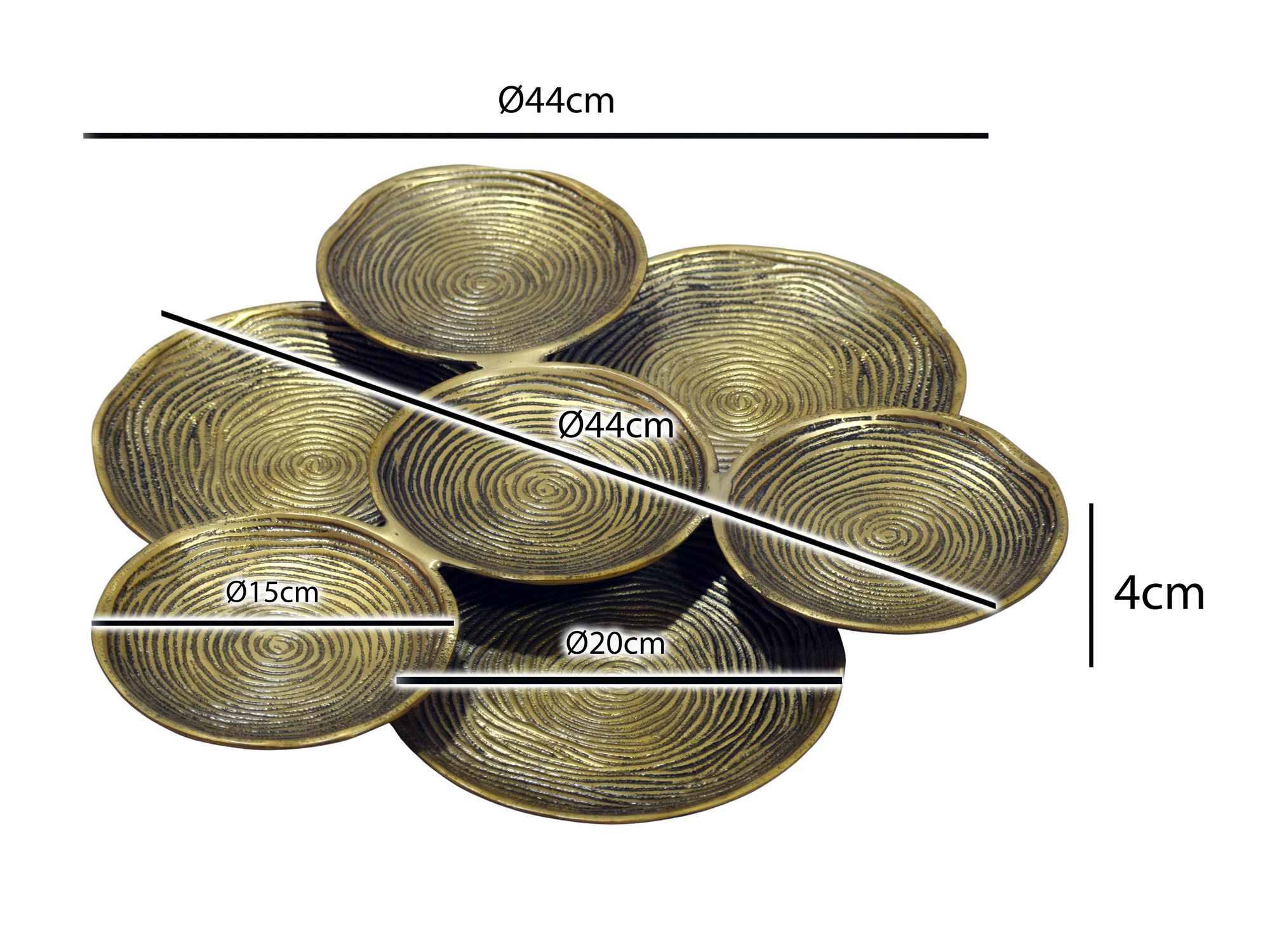 Dekoschale Lomen Aluminium Gold Ø 44 cm