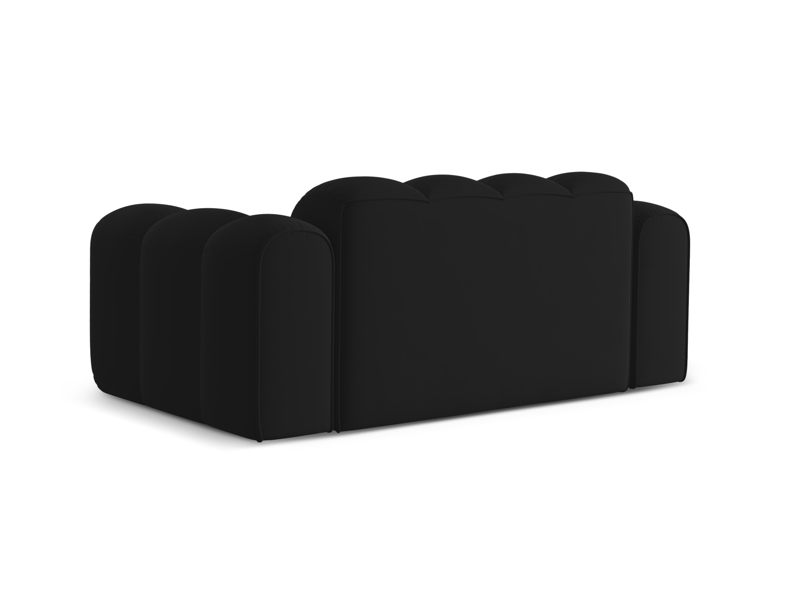 Cosmopolitan Design Sofa Treno 2-Sitzer Samt Bluvel Schwarz