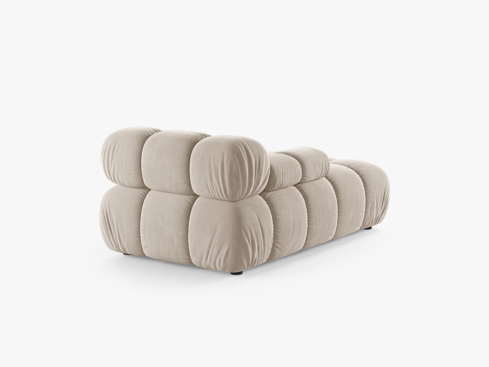 Micadoni Recamiere Bellis Links Samt Bluvel Dunkelbeige