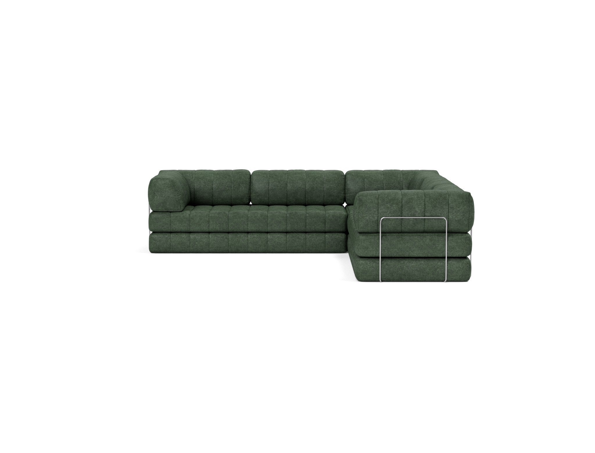 Eck-Schlafsofa CozyPad mit Armlehnen Flachgewebe Avella 281-Pine-Green