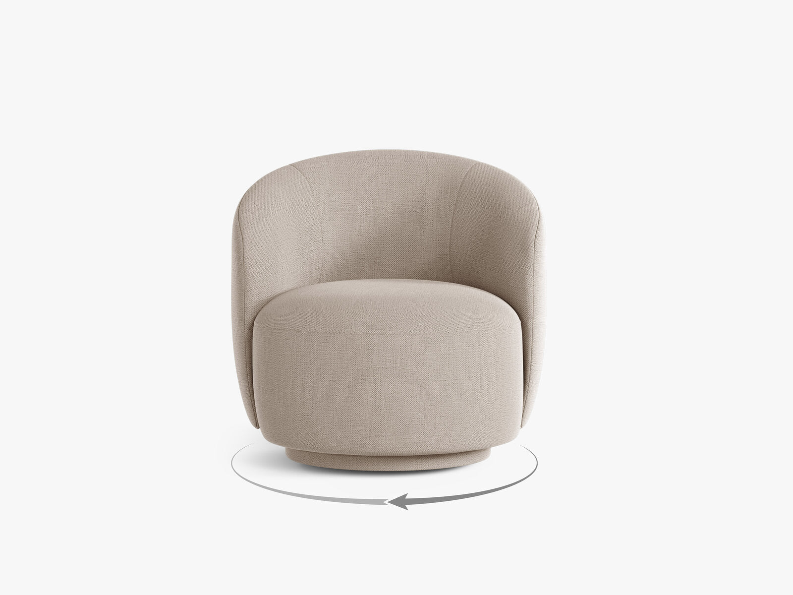 Micadoni drehbarer Sessel Letizia kleine Version Strukturierter Stoff Moly Cappuccino