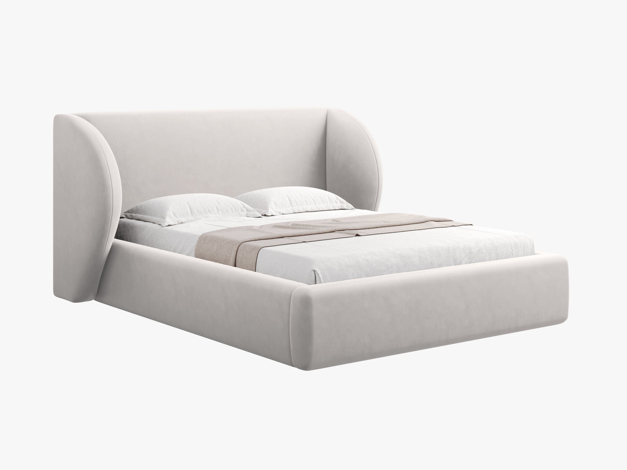 Micadoni Polsterbett Miley Samt Bluvel Silber 200x200 moebelfaktor