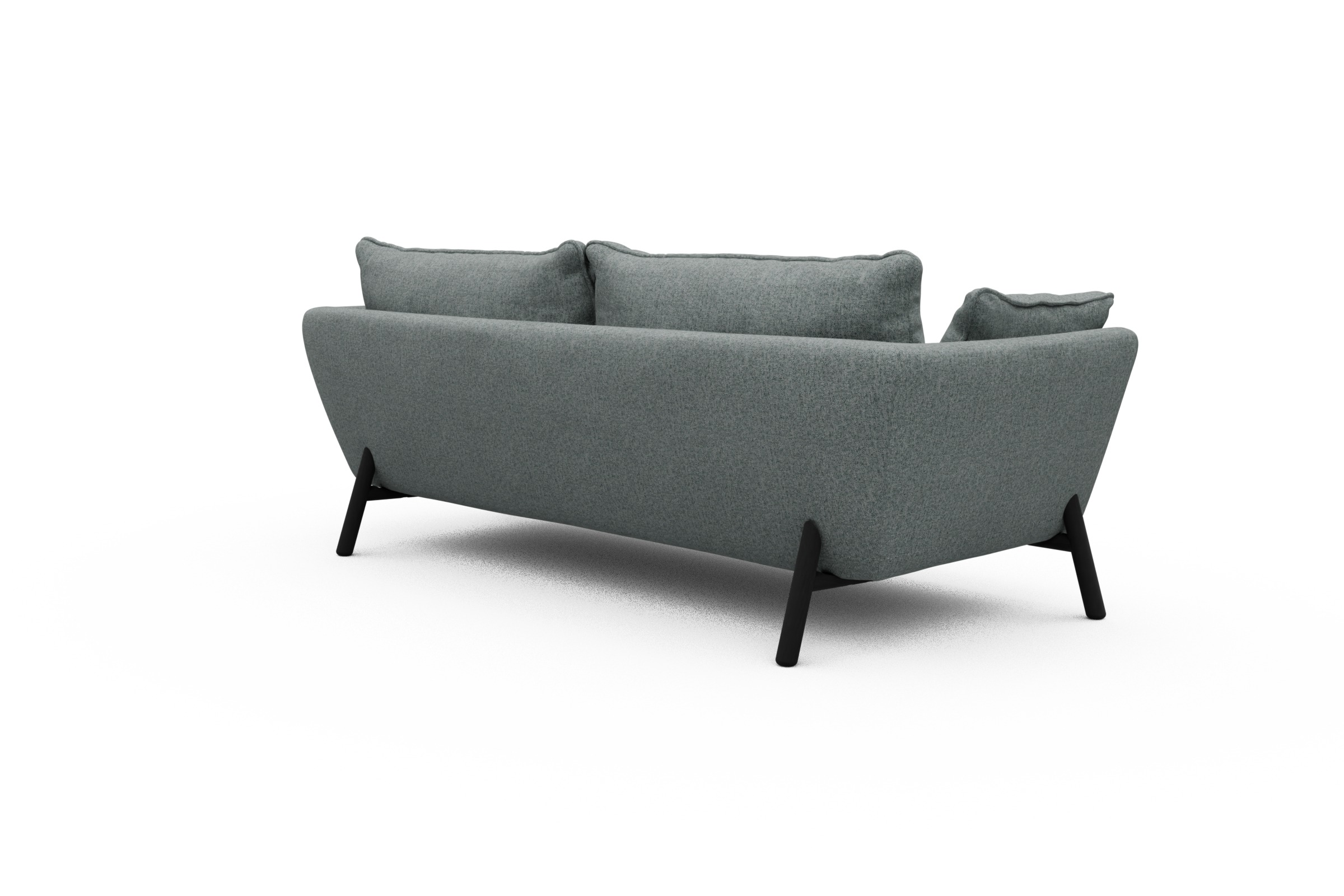 Sofa Emil PREMIUM 3-Sitzer Beinfarbe Eiche Schwarz Casone-Light-Mixed-Green