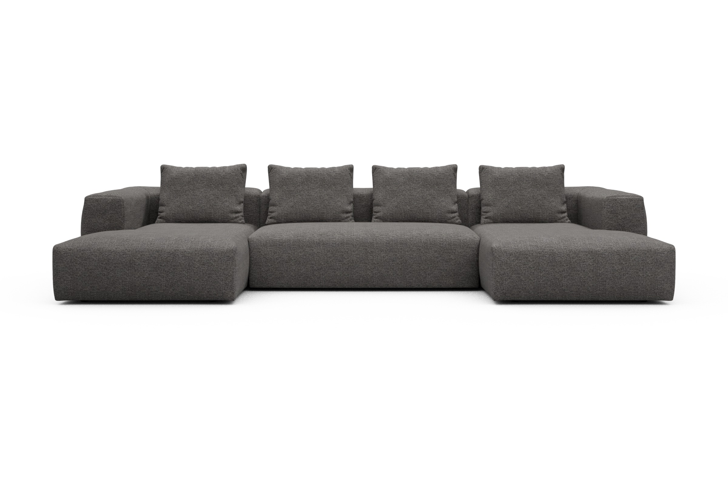 Skandi Home Wohnlandschaft Fred mit 2-Sitzer und Chaiselongue beidseitig Carreno-Salt-and-Pepper moebelfaktor