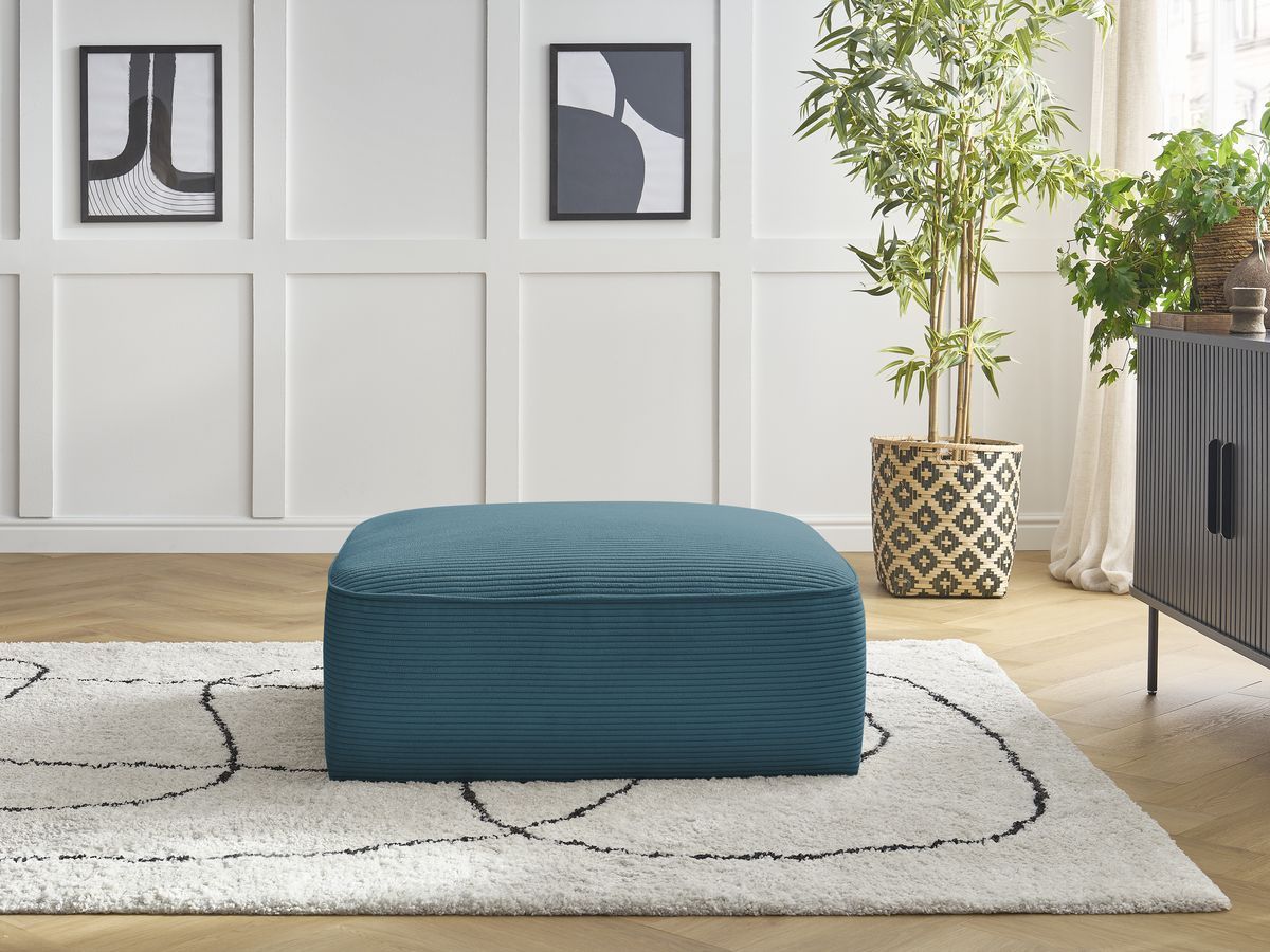 Bobochic Leopold Pouf Cordsamt Hellblau