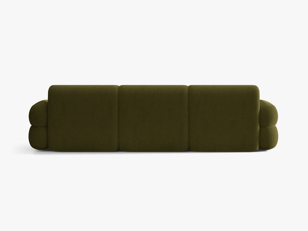 Micadoni Neo Modulares Sofa 4-Sitzer Boucle Baloo Dunkles Olivgrün