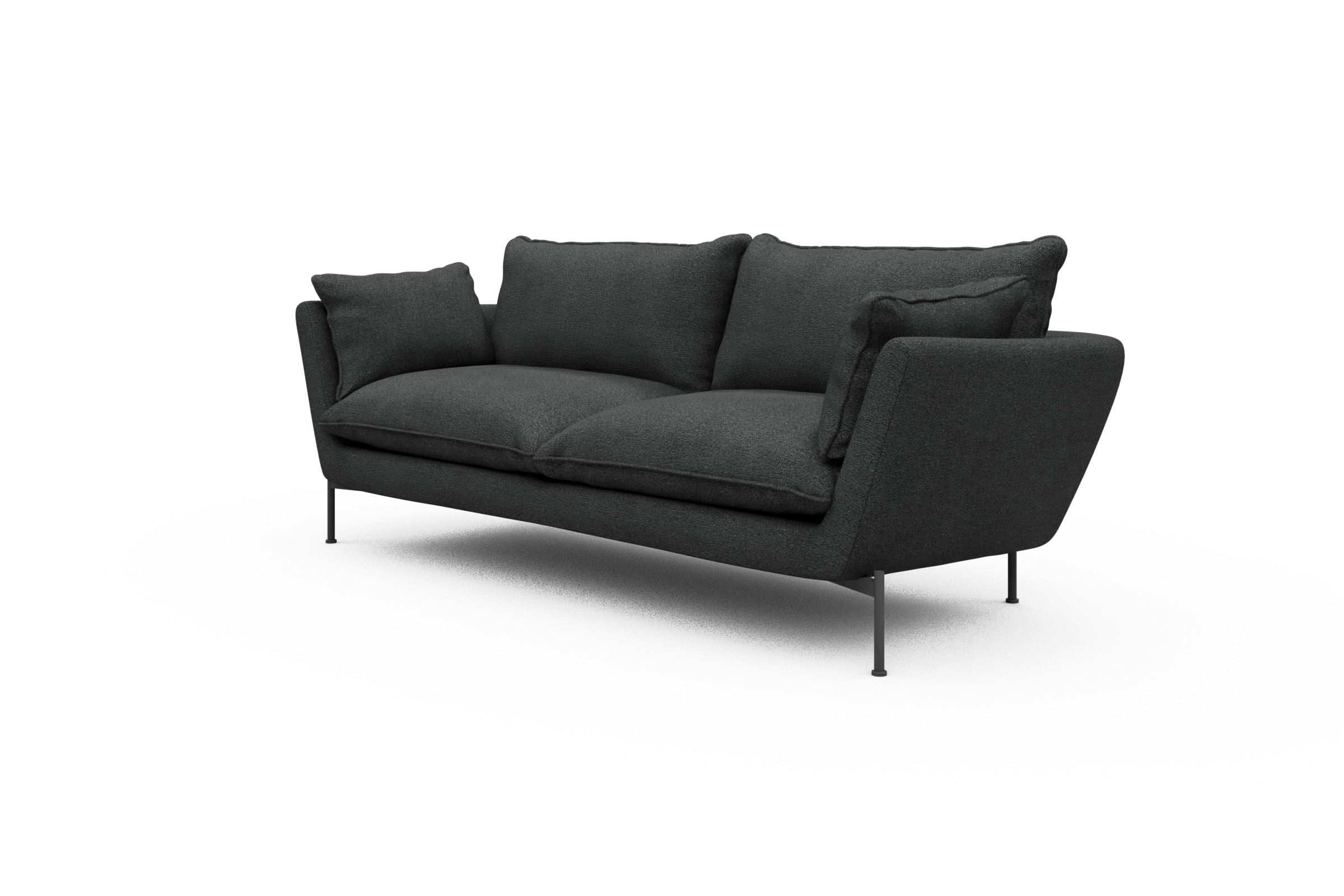 Sofa Anton PREMIUM 3-Sitzer Boucle-Charcoal