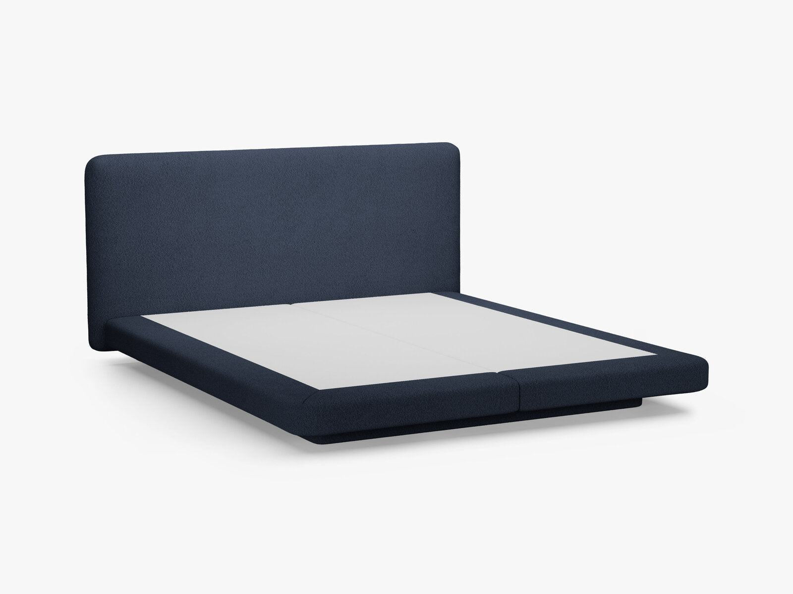 Micadoni Polsterbett mit Kopfteil Linea Boucle Baloo Dunkelblau 140x200