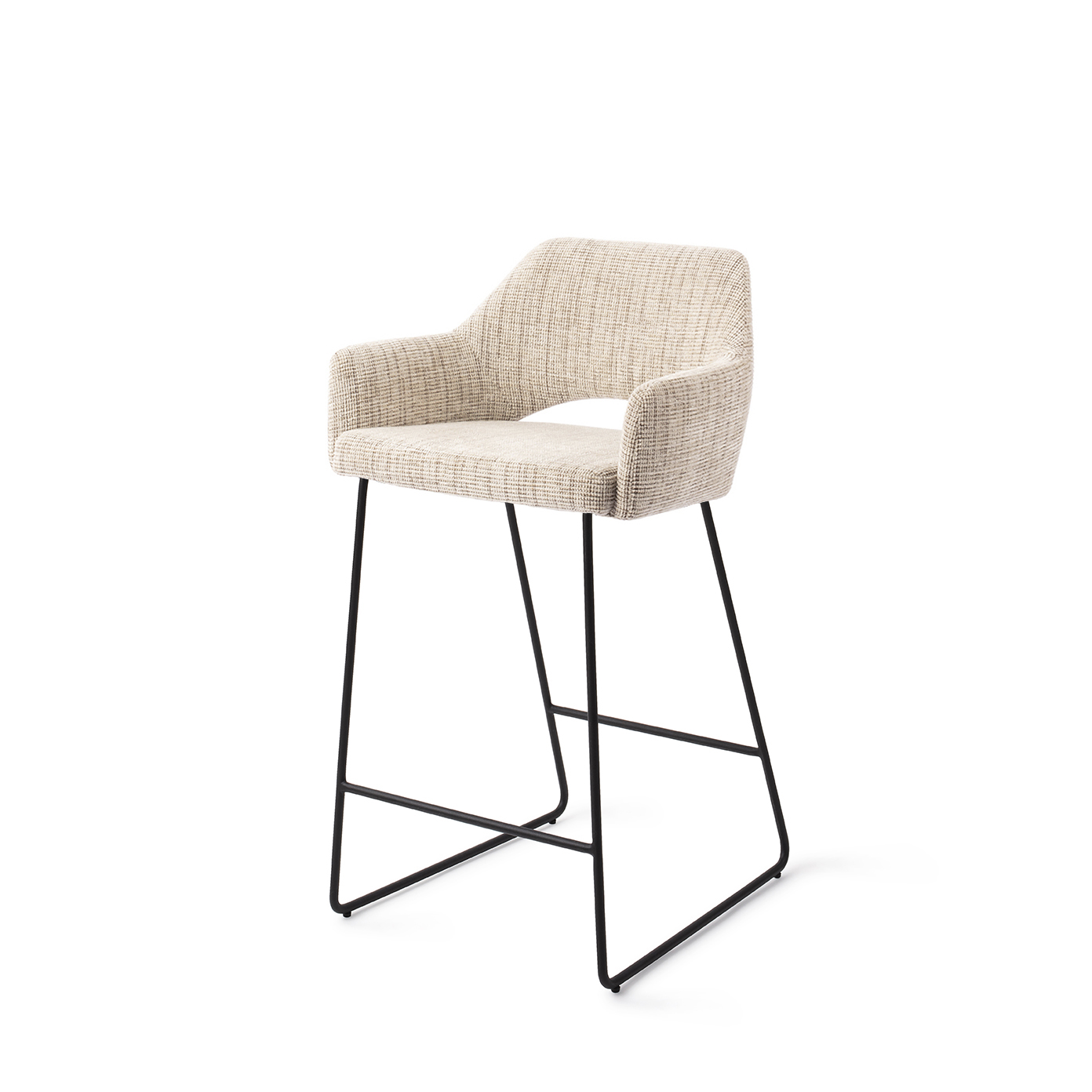 Jesper Home Barhocker Yanai Caramel Grid Slide Schwarz Tresenhöhe 65 cm