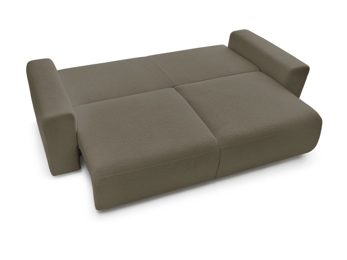 Bobochic Envy Schlafsofa 3-Sitzer mit Bettkasten Bouclé-Stoff Braun