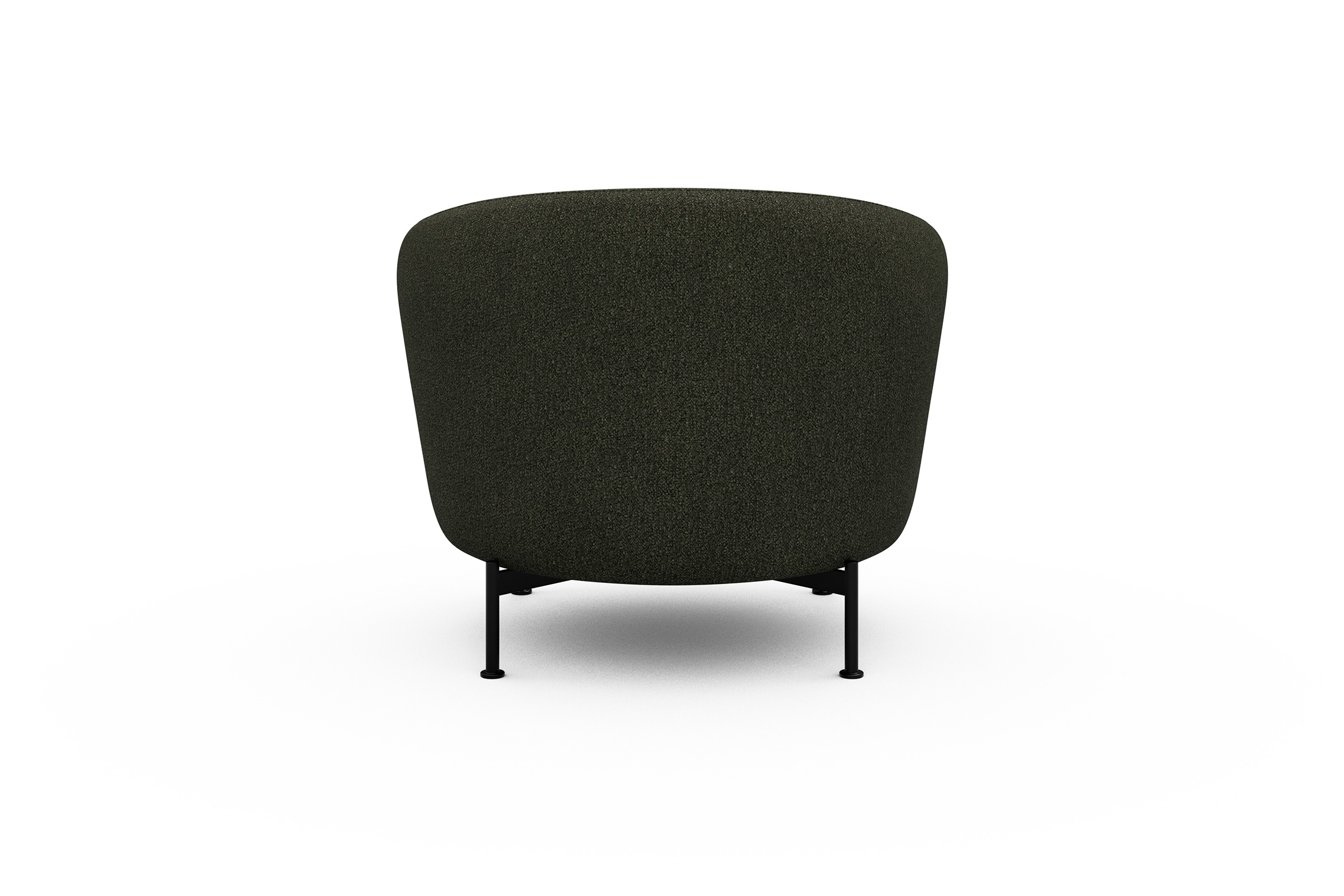Sessel Ronda X-Metallgestell Schwarz Boucle-Forest-Green