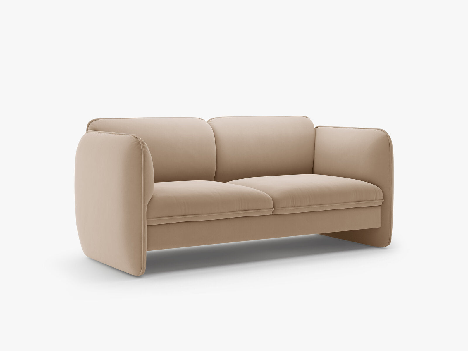 Micadoni Georgia Sofa 2-Sitzer Samt Magic Velvet Mandelbeige