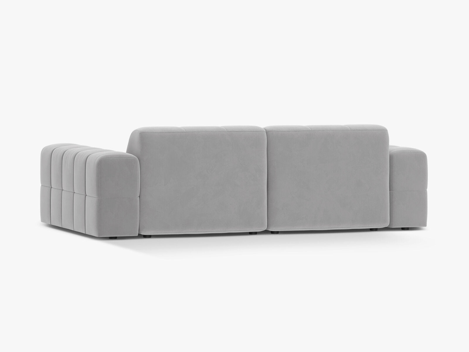 Micadoni Sofa Jennifer 3-Sitzer Samt Bluvel Silber