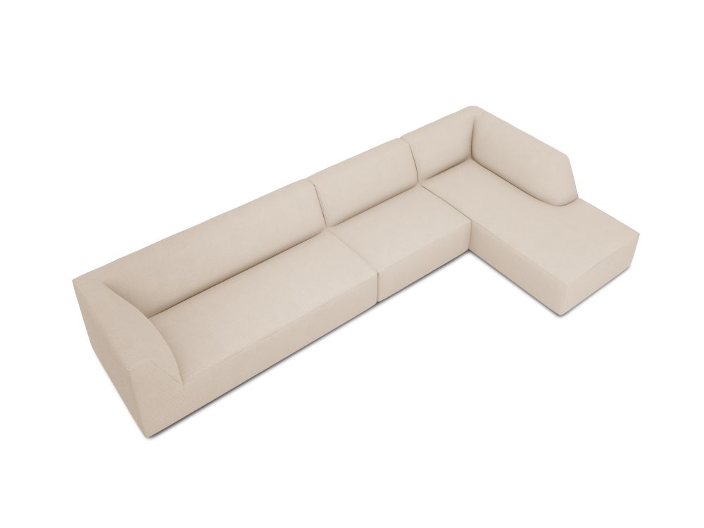 Cosmopolitan Design Ecksofa Siena 5-Sitzer Strukturierter Stoff Ottawa Beige Rechts