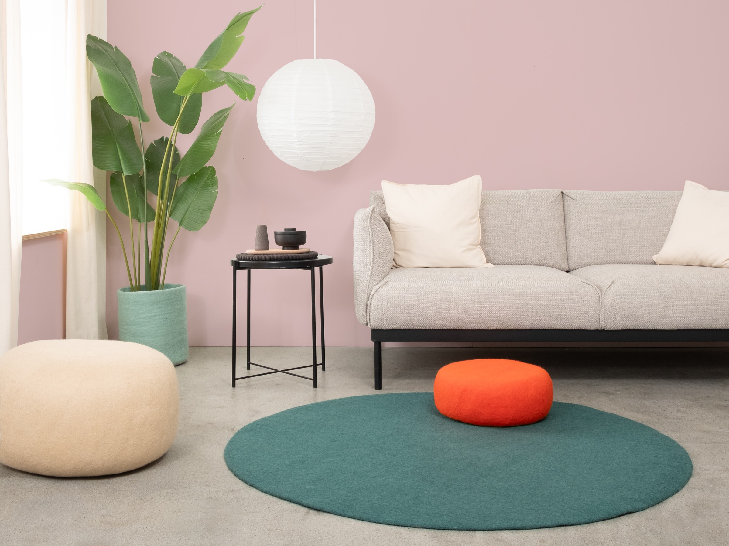 myfelt Noah Filzteppich Petrol rund Ø 120 cm
