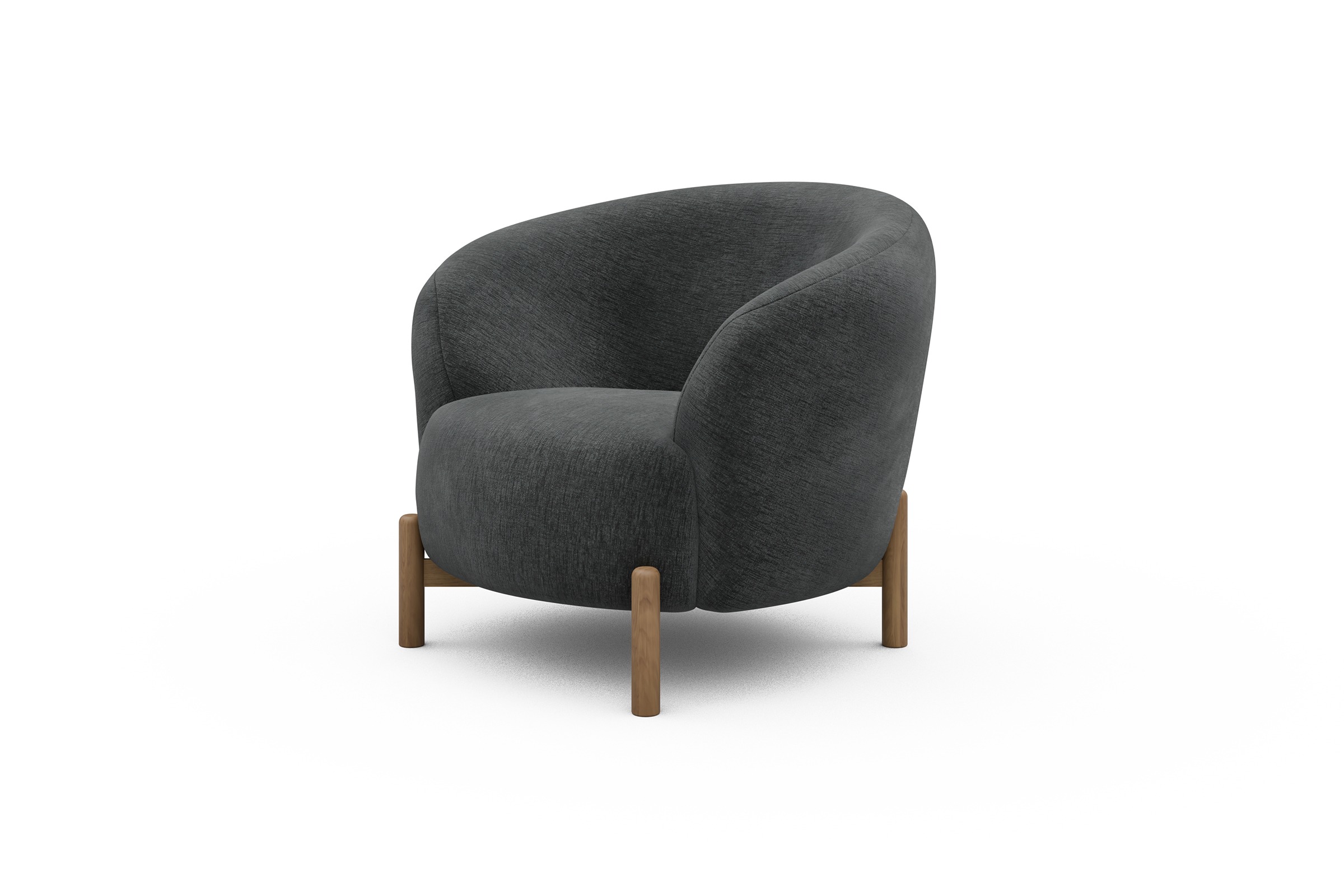 Sessel Ronda Holzbeine Eiche Natur Smooth-Deep-Warm-Grey