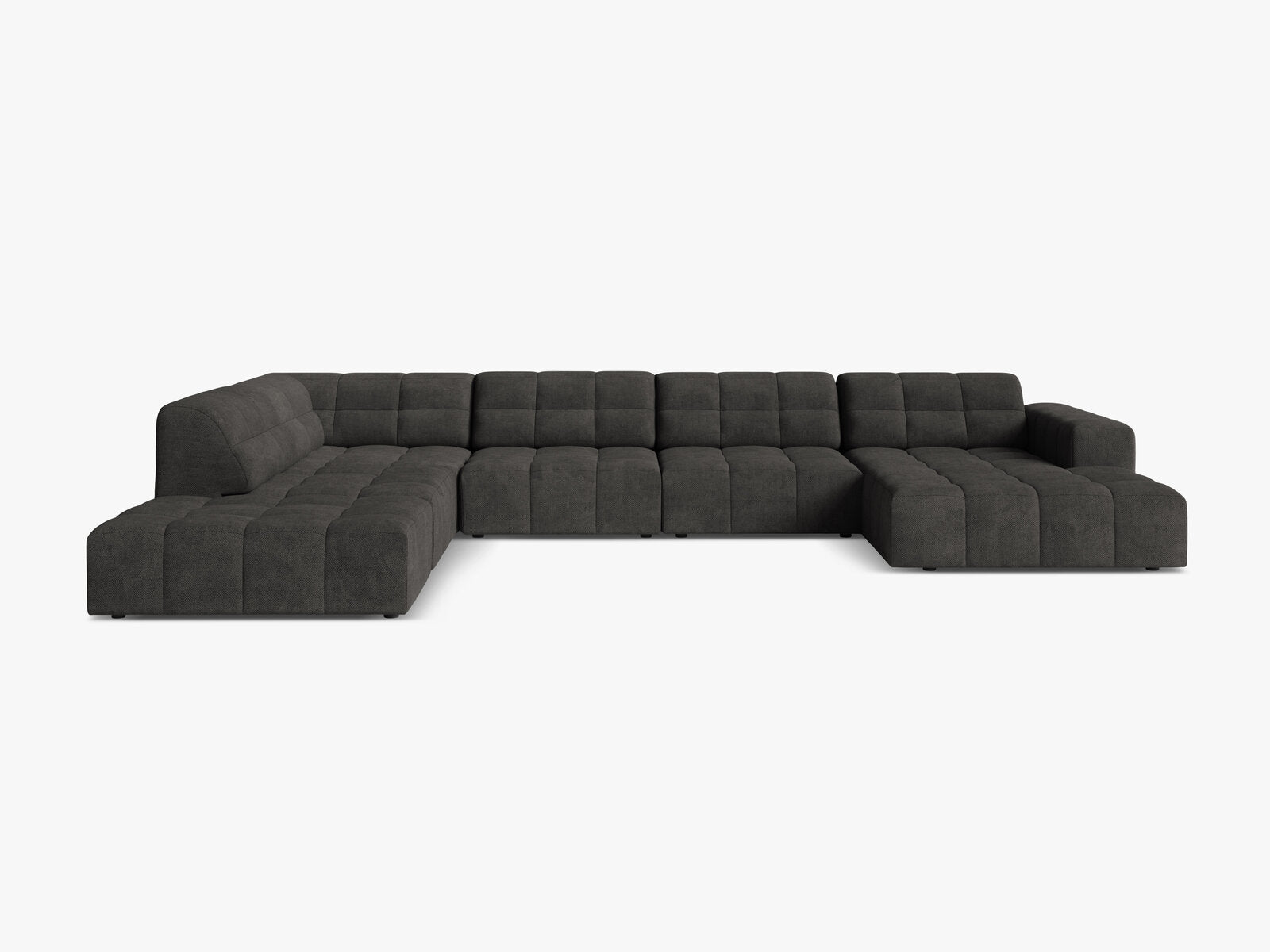 Micadoni Panorama Ecksofa Jennifer 7-Sitzer Links Chenille Eden Dunkelgrau