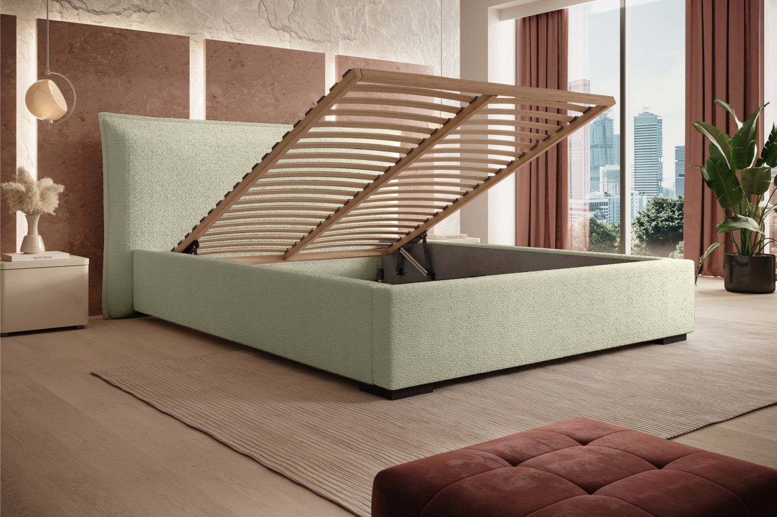 Polsterbett Renoa Boucle 180x200 mit Holzrahmen Quelle 02