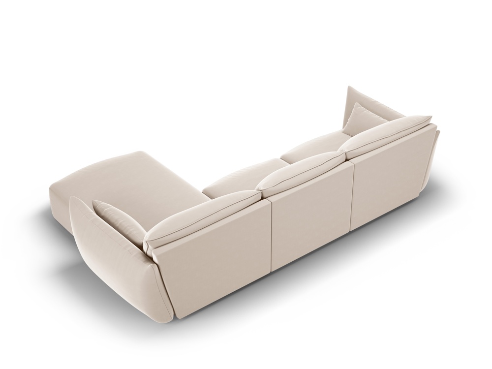 Cosmopolitan Design Ecksofa Matera 4-Sitzer Samt Salvador Beige Rechts
