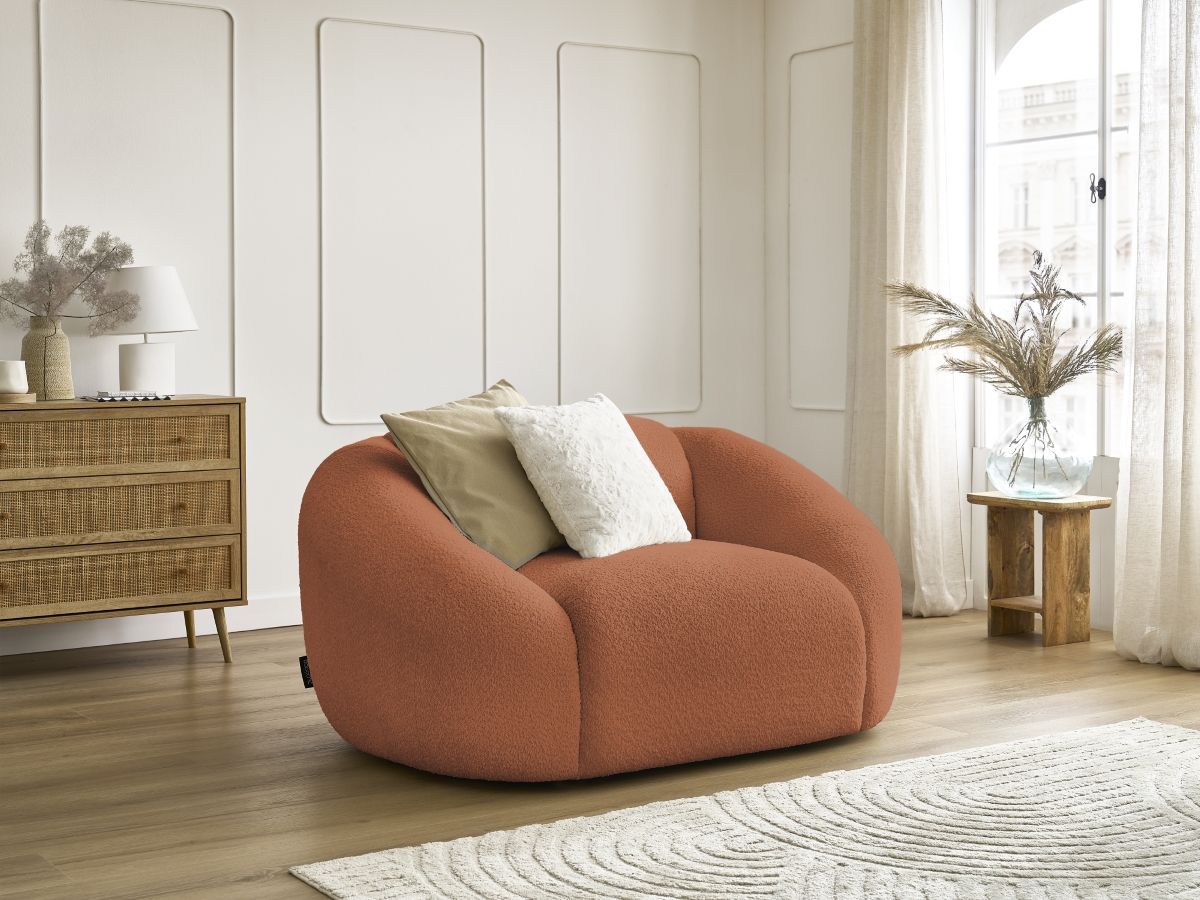 Bobochic Tina Sessel Bouclé-Stoff Orange