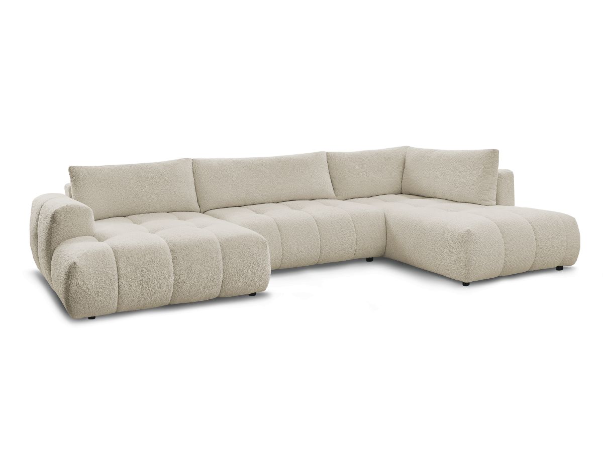 Bobochic Fuji Wohnlandschaft Bouclé-Stoff Beige Ecke links