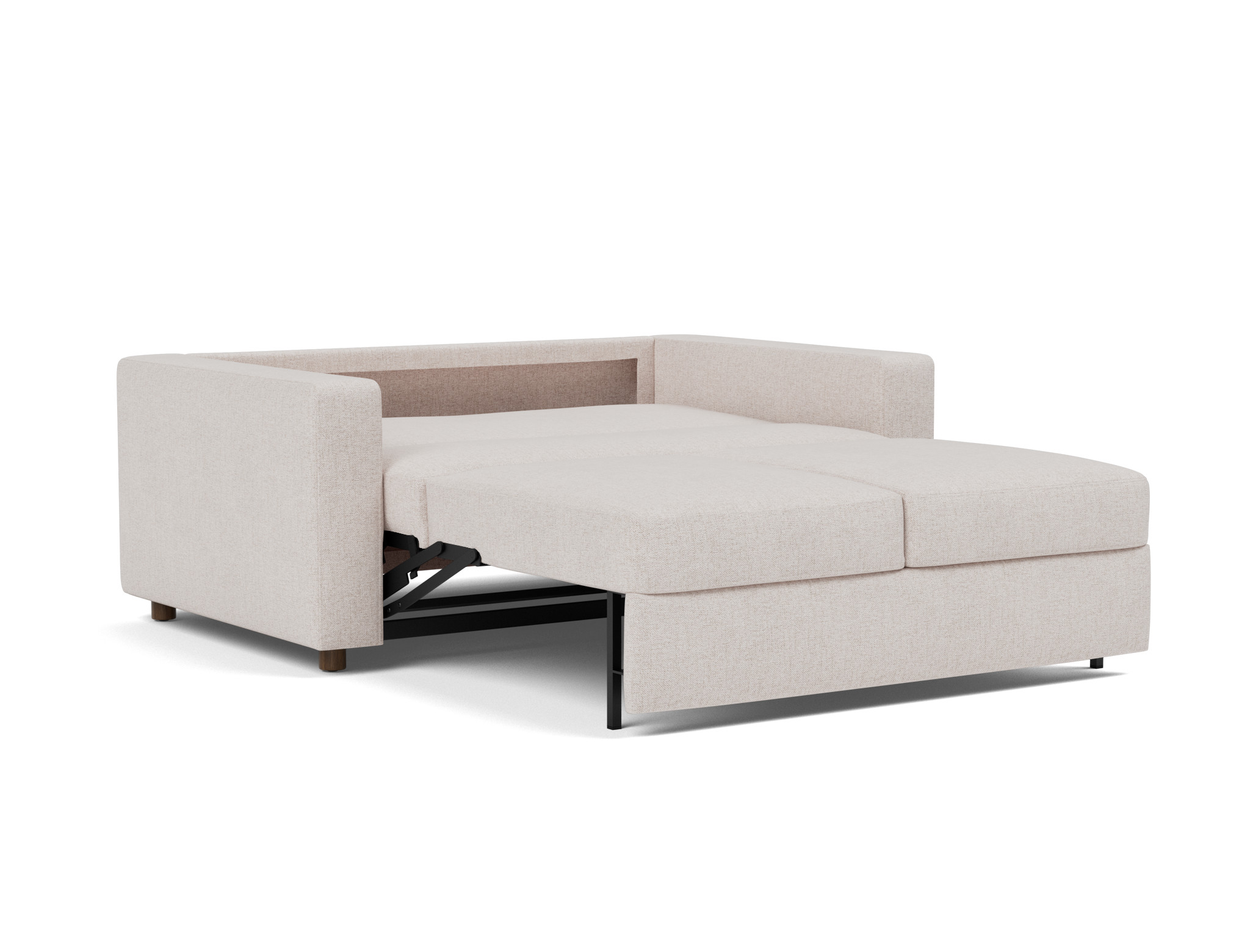Schlafsofa Neah mit Standard-Armlehnen 140 Strukturierter Stoff Weda 300-Weda-Sand