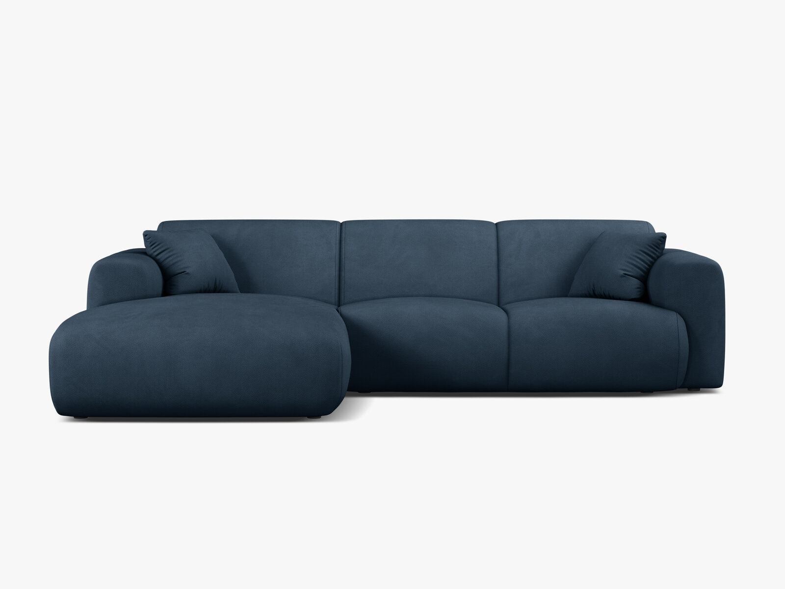 Micadoni Ecksofa Molino 4-Sitzer Links Strukturierter Stoff Rebel Königsblau