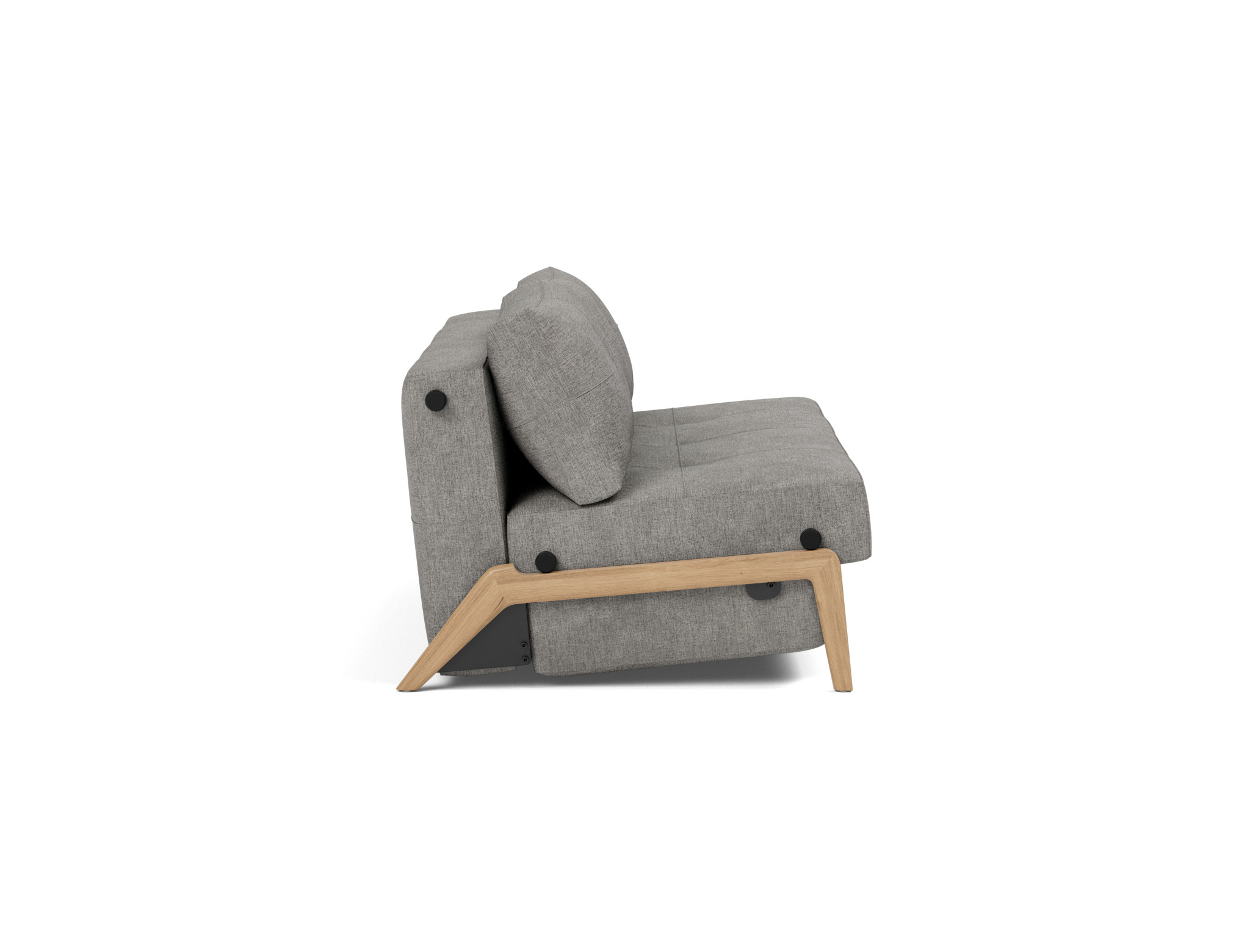 Schlafsofa Cubed 160 Flachgewebe Avella 282-Warm-Grey Beine Eiche